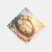 He Is Risen Religious Floral Crown Easter Napkins Servet (Hoek)