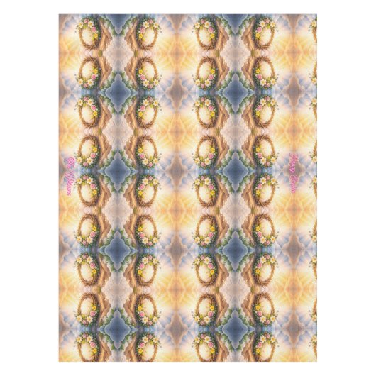 He Is Risen Religious Floral Crown Easter Tafelkleed (Voorkant)