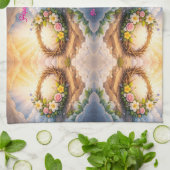 He Is Risen Religious Floral Crown Easter Theedoek (Gevouwen)