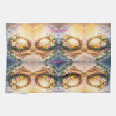 He Is Risen Religious Floral Crown Easter Theedoek (Horizontaal)