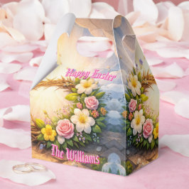 He Is Risen Religious Floral Crown Personalized Bedankdoosjes