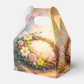 He Is Risen Religious Floral Crown Personalized Bedankdoosjes (Achterkant)