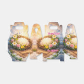 He Is Risen Religious Floral Crown Personalized Bedankdoosjes (Uitgevouwen)