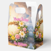 He Is Risen Religious Floral Crown Personalized Bedankdoosjes (Geopend)