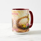 He Is Risen Religious Floral Crown Personalized Mok (Voorkant rechts)