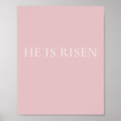 He Is Risen – Soft Pink Easter Faith Wall Art Poster (Voorkant)