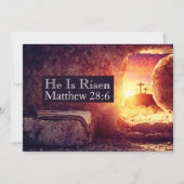 He Is Risen Three Crosses Empty Tomb Printable Feestdagenkaart (Voorkant)