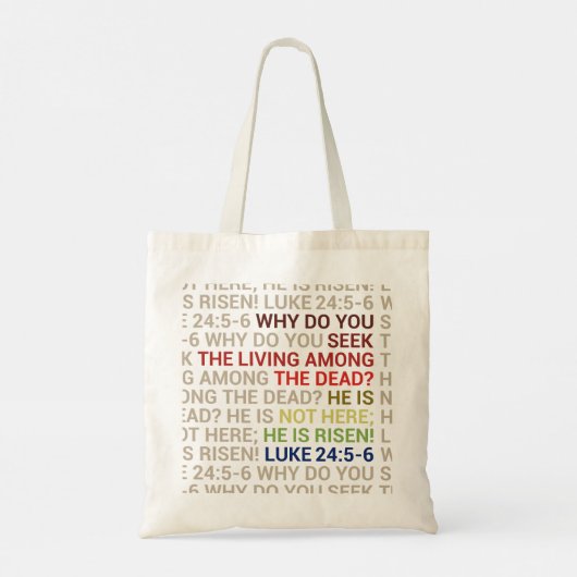 He is Risen Tote Bag (Achterkant)