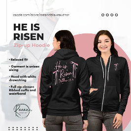 "He is Risen" Vrouwen Bella + Canvas Full-Zip Hood Hoodie