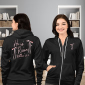 "He is Risen" Vrouwen Bella + Canvas Full-Zip Hood Hoodie