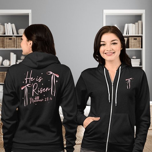 "He is Risen" Vrouwen Bella + Canvas Full-Zip Hood Hoodie