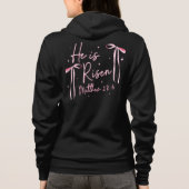 "He is Risen" Vrouwen Bella + Canvas Full-Zip Hood Hoodie (Achterkant)