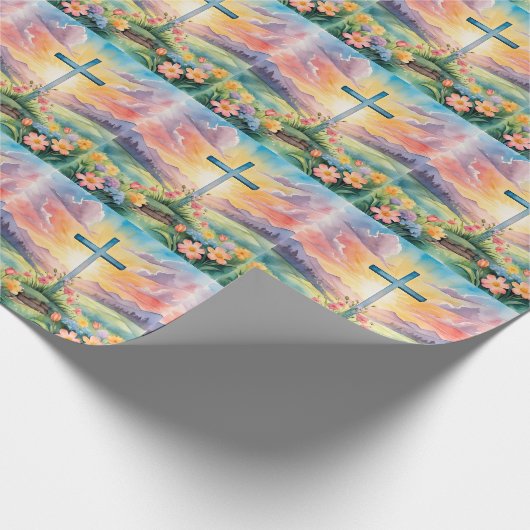 He is Risen, Watercolor Art Cadeaupapier (Hoek)