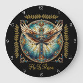 He Is Risen Winged Cross  Grote Klok (Voorkant)