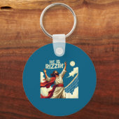 He Is Rizzin Jesus Meme Quote Shirt Funny Volleyba Sleutelhanger (Voorkant)