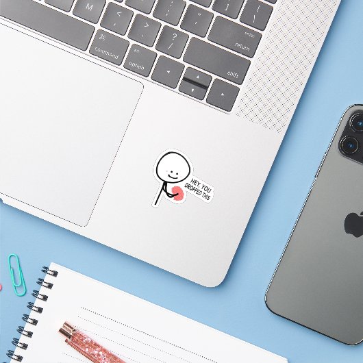 Hé, je bent dit brein verloren sticker (Laptop met iPhone)