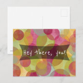 Hé, jij. Friendly Red Yellow Oranje Green Briefkaart (Voorkant / Achterkant)