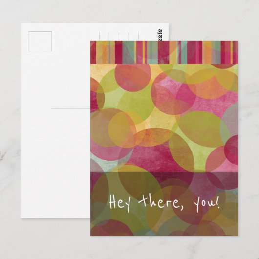 Hé, jij. Friendly Red Yellow Oranje Green Briefkaart (Voorkant / Achterkant)