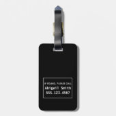 Hé jij! - Funny Black and White Bag Attentie Bagagelabel (Achterkant verticaal)