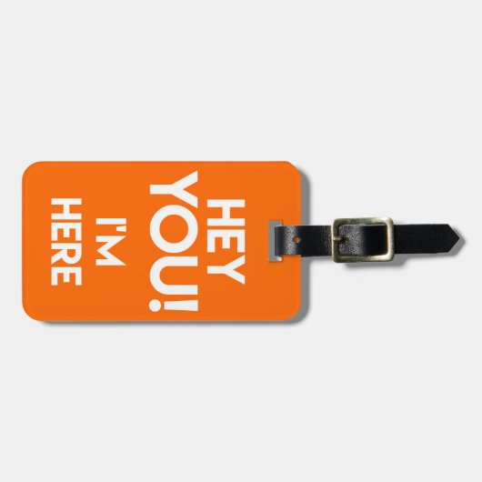 Hé jij! - Funny Fluo/Neon Oranje Bag Attentie Bagagelabel (Voorkant horizontaal)