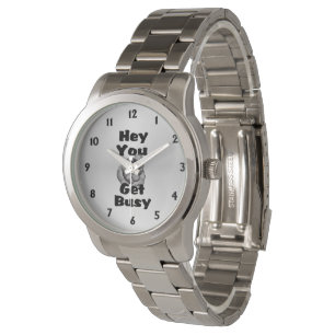 Hé jij wordt druk vinger zilver horloge