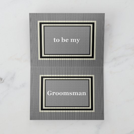 HÉ JONGEN Bruidsjonker Trouw Uitnodiging Zilver &  (Binnen)