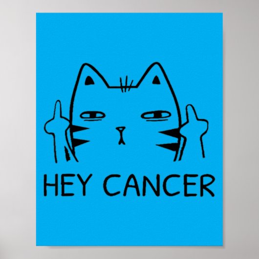 Hé Kanker F Grappige Kat Middelvinger Poster (Voorkant)