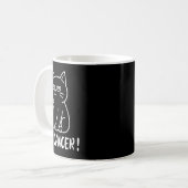 Hé Kanker F U Grappige Meme Kat Middelvinger Fck C Koffiemok (Voorkant links)
