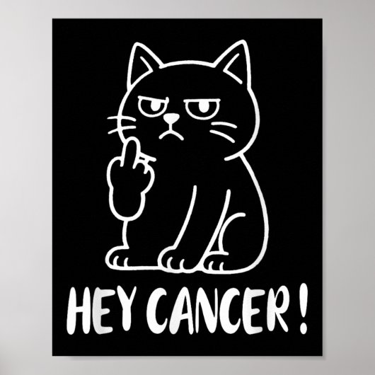 Hé Kanker F U Grappige Meme Kat Middelvinger Fck C Poster (Voorkant)