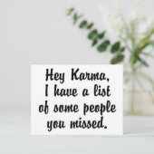 Hé Karma... Briefkaart (Staand voorkant)