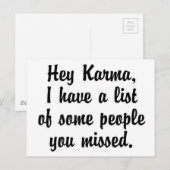 Hé Karma... Briefkaart (Voorkant / Achterkant)