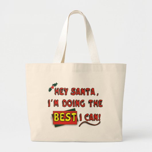 Hé Kerstman. Grote Tote Bag (Voorkant)