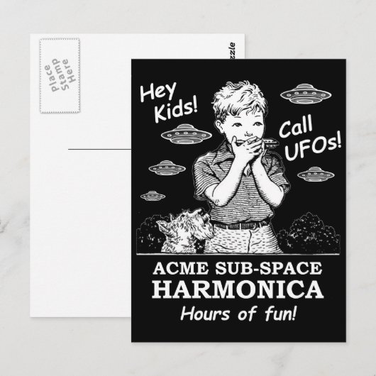 Hé Kinder! Bel UFO's! Briefkaart (Voorkant / Achterkant)