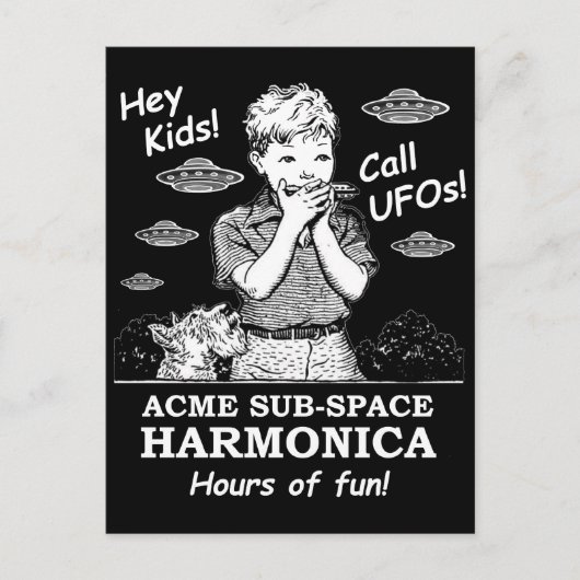 Hé Kinder! Bel UFO's! Briefkaart (Voorkant)