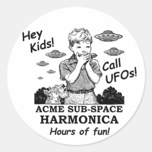 Hé, Kinder! Bel UFO's! Ronde Sticker