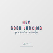 Hé, knap | Bruiloft Monogram Raamsticker (Vel)