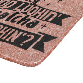 Hé knappe blik wat er in het koken is snijplank (Hoek)