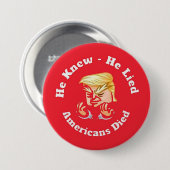he knew, he lied, ronde button 7,6 cm (Voorkant /achterkant)