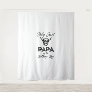 Hé Koe Papa Van De Verjaardagsjongen Schotse Hoogl Wandkleed