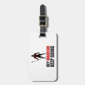 Hé krijger blijft doorgaan. bagagelabel (Voorkant verticaal)