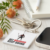 Hé krijger blijft doorgaan. sleutelhanger (Voorkant Rechts)