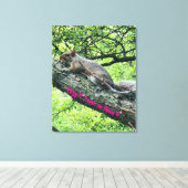Hé! Laat me met rust! Geërgerde eekhoorn Canvas Afdruk (Insitu (Houten vloer))
