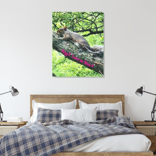 Hé! Laat me met rust! Geërgerde eekhoorn Canvas Afdruk (Insitu (Slaapkamer))