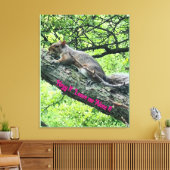 Hé! Laat me met rust! Geërgerde eekhoorn Canvas Afdruk (Insitu (Woonkamer))