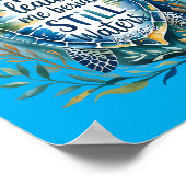 He Leads Beside Waters Sea Turtle Psalm 23_2 Art Poster (Hoek)