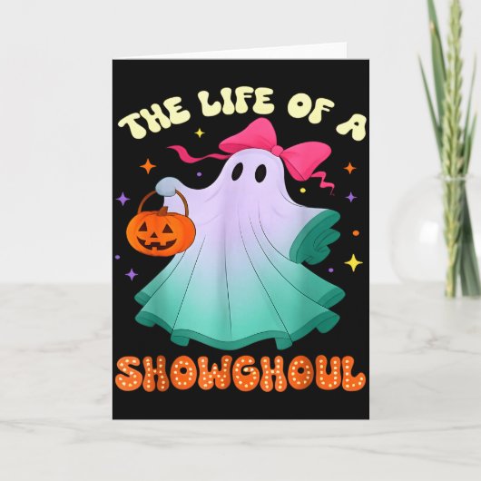 He Life Of A Showghoul Retro Halloween Show Ghosts Kaart (Voorkant)