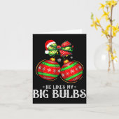 He Likes My Big Bulbs Couples Love Candy Christmas Kaart (Gele Bloem)