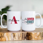 He Loved Us First Monogram Initial Name Koffiemok