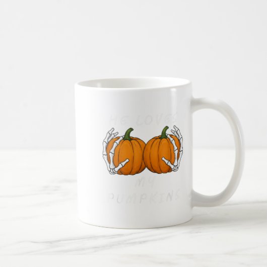 He Loves My Pumkin Halloween Funny Couple Matching Koffiemok (Rechts)