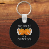 He Loves My Pumkin Halloween Funny Couple Matching Sleutelhanger (Voorkant)